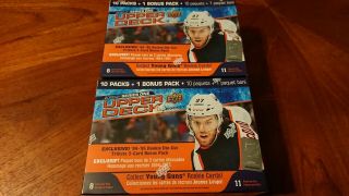 2x 2020 - 21 Upper Deck Series 1 Hockey 11 Pack Mega Box W/ Young Guns