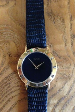 Gucci 3000.  2.  M Men`s Watch - 18k Gold Plated - Fully