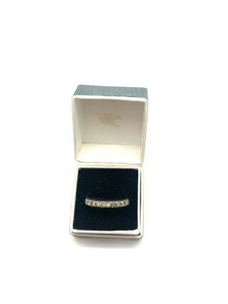A Lovely Vintage 925 Sterling Silver Cz Gemstone Band Ring Size L 1/2 2.  52g