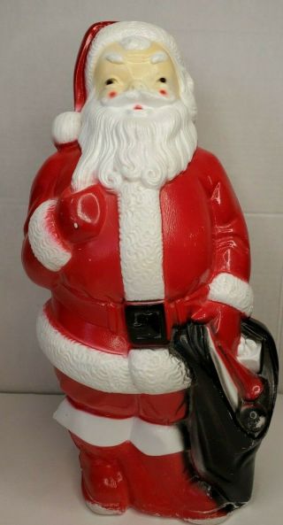 Vintage 12 " Empire Lighted Santa Blow Mold Plastic Christmas 1968 No Cord