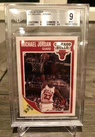 1989 - 90 Fleer 21 Michael Jordan Bgs 9 Chicago Bulls Nba Goat Psa 9?