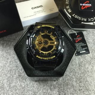 Men ' s Analog Digital Gold - Black Resin Strap Watch GA110GB - 1A 3