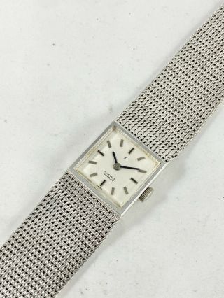 Vintage Sterling Silver Swiss Made Ladies Hand - Winding Wristwatch C.  1970 