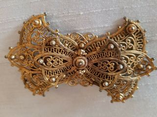 Antique Art Nouveau Victorian Sash Pin Brooch 3 1/2 "