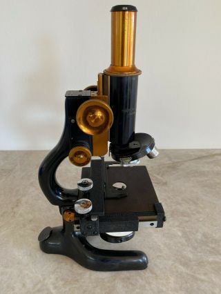 Antique Bausch & Lomb Brass Optical Monocular Microscope (1927) 4