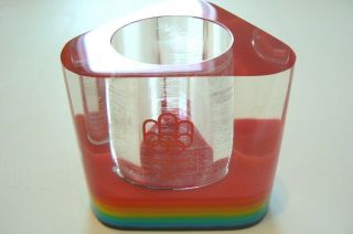 Vintage 1976 Montreal Olympic Games Multi Color Acrylic Pen Holder.