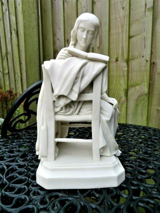 Antique 19thc Large Parian Figure Of " The Reading Girl " R&l C1870