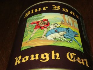 Vintage Blue Boar Rough Cut 5 Inch Tobacco Tin Can American Tobacco Co Virginia
