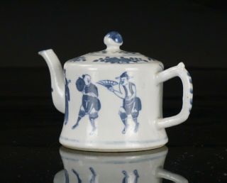 Antique Chinese Blue and White Porcelain Teapot and Lid 19th C QING 3