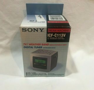 Vintage Sony Dream Machine Tv/fm/am/weather Cube Clock Radio Icf - C113v Digital