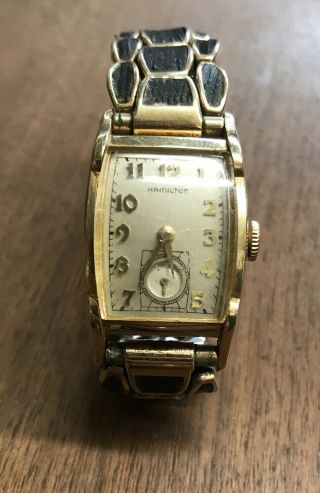 1952 Vintage Hamilton 753,  19j,  10k Gold Filled,  Gf Case Wrist Watch Running