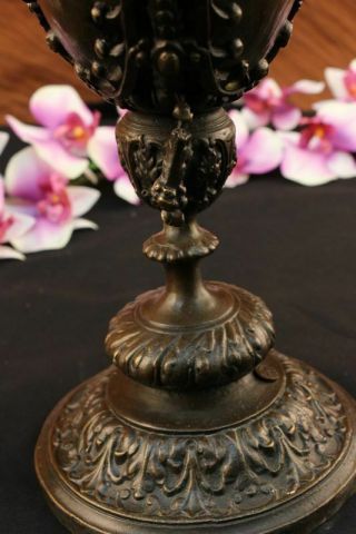 Vintage Victorian Lion Griffin Gothic Centerpice Mantle Vase Real Bronze Statue 3