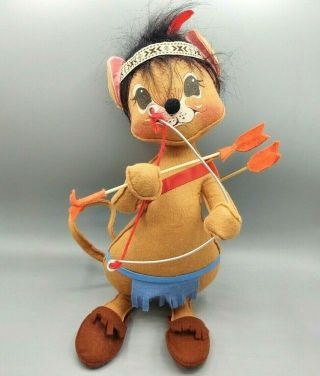 Vintage 13 " 1984 Annalee Mouse Doll Native American Indian Thanksgiving