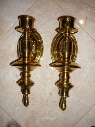 Vintage Brass Candle Holder Wall Sconce,  12 " Tall