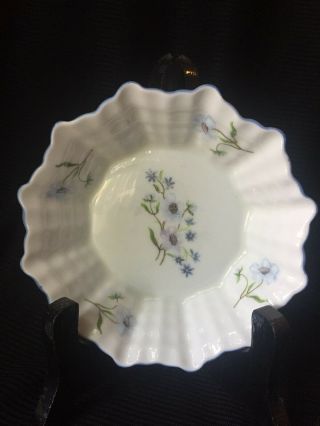 Vintage Shelly Fine Bone China England Blue Floral Pin Butter Dish 12cm Across