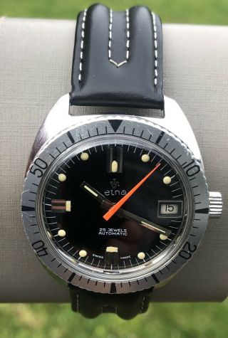 Vintage Swiss Diver ‘invicta - Etna’ Automatic Date 25j,  Fully Serviced