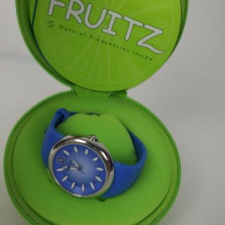 Nwot Fruitz Tutti Fruitti Unisex Stainless Steel Watch Blue Philip Stein Pouch