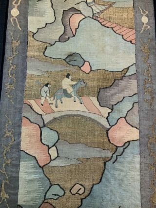 Antique Early 20th C Chinese Silk Kesi Tapestry 97 Cm L Embroidered Embroidery