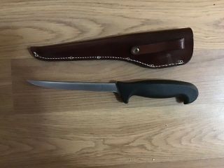 Vintage R.  H.  Forschner Co.  Fillet Knife Curved Blade Solingen Germany 6 " W/ Sheath
