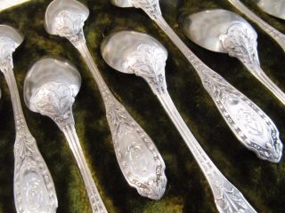 Early 20th C French Sterling Silver 12 Coffee Spoons Louis Xvi St 285g 10oz