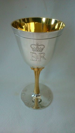 Queen Elizabeth Ii Sterling Silver Jubilee Gold Gilt Goblet Aurum Stuart Devlin