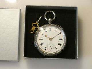 Antique Birminham Hallmarked Silver Open Face Pocket Watch Dated 1895.
