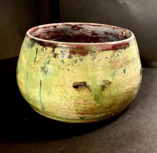 Vintage Handmade Ceramic Studio Art Pottery Planter Bowl Dish Signed " Aw "