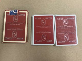 Vintage Silver Slipper Gambling Hall & Saloon Cancelled Casino Playing Card Deck