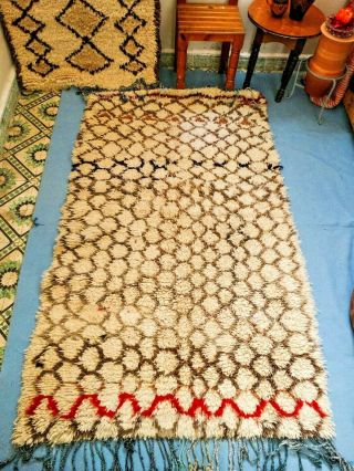 Carpet Tribal Vintage Beni Ourain Moroccan Handmade Rug Azilal Berber 6 