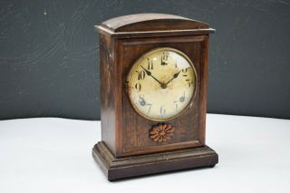 Vintage C.  1920s American Oak Cased Mantel/ Shelf Clock