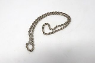 A Splendid Vintage Sterling Silver 925 Italy Rope Twist Chain Necklace 26598