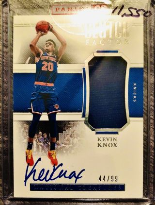 2018 - 19 Kevin Knox National Treasures Clutch Factor Auto Rookie Rc /99