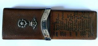 Antique Silver / Leather Ross - Shire Buffs 78th Highlanders Regimental Cigar Case