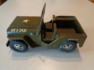 Tonka Green Army Jeep Gr2 - 2431 Vintage 1960 