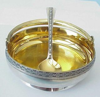 Russian Soviet 875 " Silver Sugar Basket Tea Coffee Spoon Kovsh Bowl Egg Mazer Pin