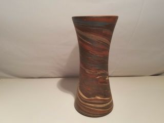 Antique Niloak Mission Swirl Pottery Vase - Pottery 8 3/4 " 1st Art Mark