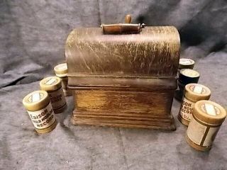 Antique Edison Standard Cylinder Phonograph Needs Work With 7 Cylinders 1905 Pat