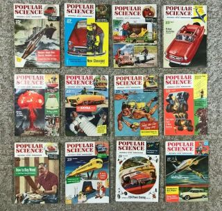 1953 Vintage Popular Science Magazines Complete Set Of 12