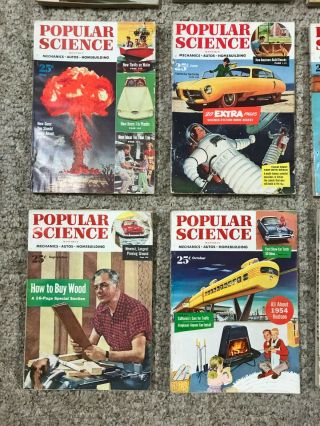 1953 Vintage Popular Science Magazines Complete Set of 12 3