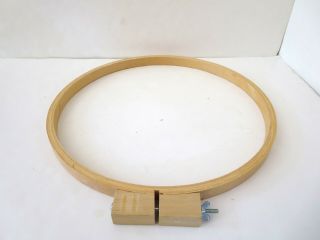 Vintage Round Wood 14 " Embroidery Cross Stitch Quilting Hoop Screw Closure
