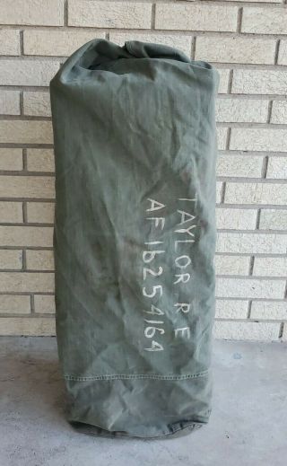 Army Rucksack Bag Military Vintage Pack Carry Green Canvas Duffel Travel