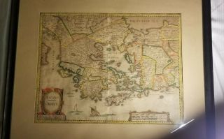 John Speed 1626 Copper Plate Map Of Greece Turkey Istanbul Byzantium