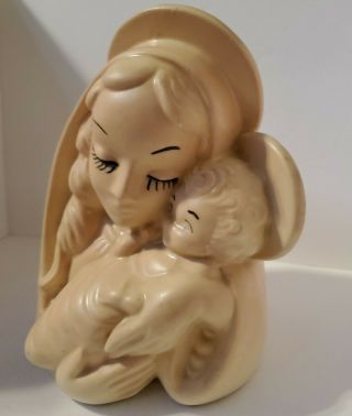 Vintage Hull Art Pottery Madonna With Child Planter 26 Pink