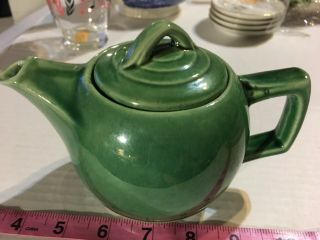 Vintage Deco Green Mccoy Teapot Made Usa With Lid Art Pottery Sku 036 - 038