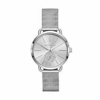 Michael Kors Mk3843 Portia Mesh Stainless Steel Silver Dial Ladies Watch