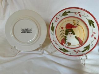 Rare Vintage D.  Calla Christmas Plates Hand Painted For House Of Hatten