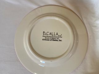 RARE VINTAGE D.  Calla Christmas Plates Hand Painted for House of Hatten 2