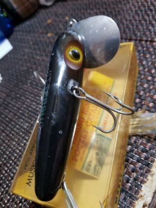 Fred Arbogast Musky Jitterbug Fishing Lure Black (fished) Great Nite Bait