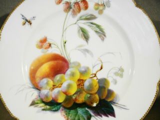 Three Antique Jullien Fils Ainé Paris Porcelain Handpainted Fruit Plates 8 1/4 "