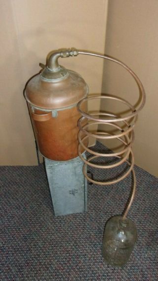 Antique - Copper - Moonshine Still - With Coil " Empty "